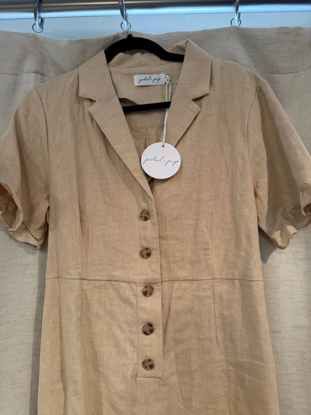 NWT Petal & Pup Tan Short Sleeve Romper - Picture 2 of 4